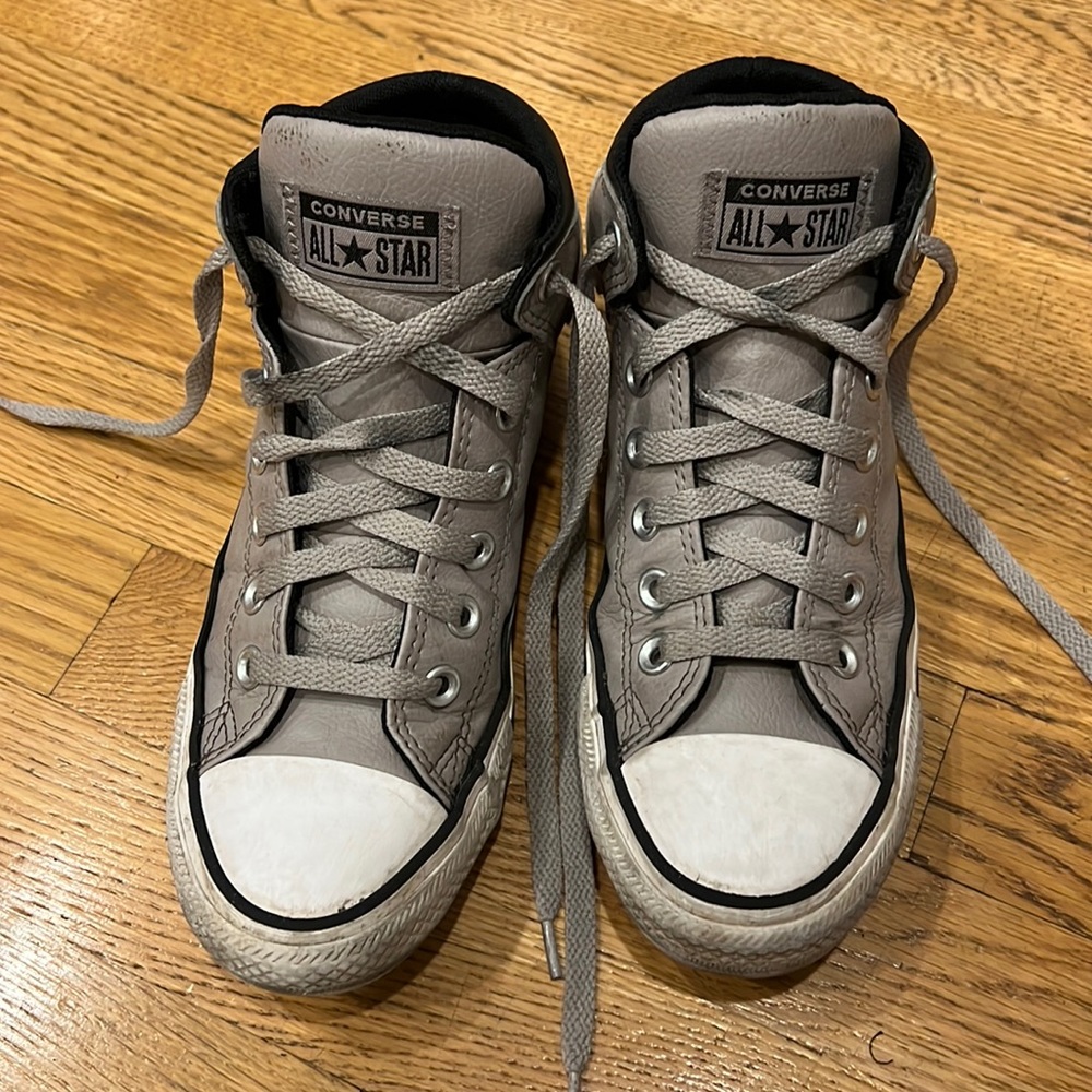 Converse All Star synthetic leather gray sneakers
